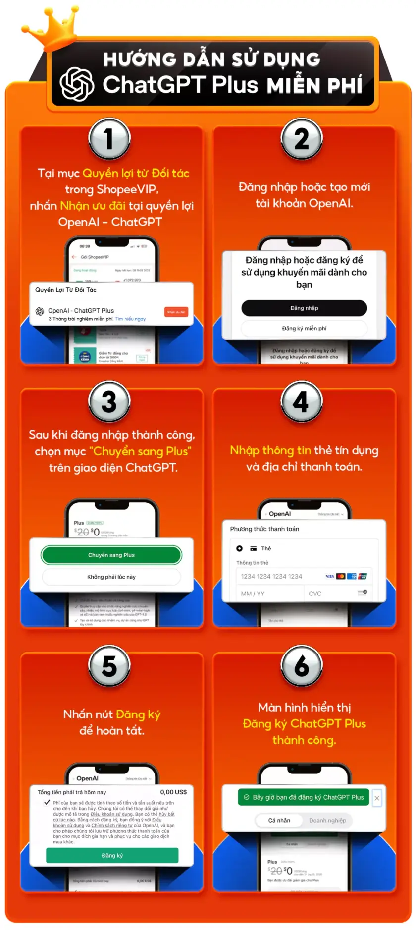 Hướng dẫn cách nhận 3 tháng miễn phí chatGPT Plus